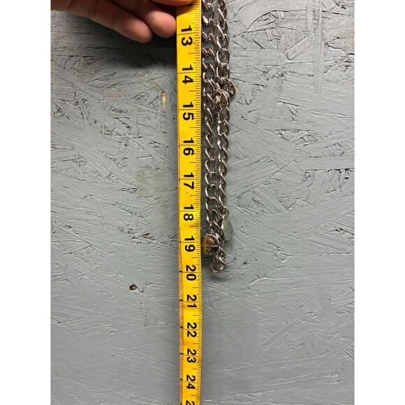 Michael Kors Silver Tone Chain Link Belt Bar Logo Accent Women’s Accessory - Picture 8 of 8